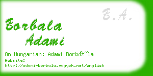 borbala adami business card